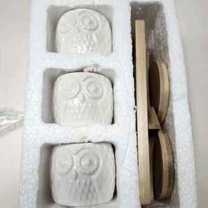 3 piece Owl planters with stand.